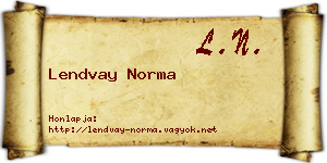 Lendvay Norma névjegykártya